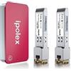 ipolex 2 PCS 1G SFP a RJ45 Ricetrasmettitore in rame, modulo SFP RJ-45 Mini GBIC 1000Base-T compatibile con Cisco GLC-T/SFP-GE-T, Meraki MA-SFP-1GB-TX, Ubiquiti UF-RJ45-1g, Mikrotik ecc. CAT.5e, 100m