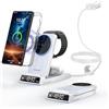 Elecdov Caricabatterie Wireless per Samsung, Magnetico Stazione di Ricarica Mag Safe 3 in 1 per Samsung Galaxy S26 Ultra/S25 Ultra/Z Fold/Flip 7, Caricabatterie per Galaxy Watch Ultra/8/7 (Bianco)