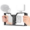SMALLRIG IG-01 IntegraGrip Universal Phone Cage, impugnatura doppia ultra-ampia, design V-Mount, attacco Cold Shoe, foro filettato da 1/4-20, presa QD, adatto per iPhone e Android - 5355