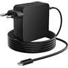 Ladekpow Alimentatore di rete USB C da 65 W per ASUS, MacBook Pro Air, Dell Latitude, Lenovo ThinkPad Yoga, HP Elitebook Spectre, Huawei Matebook, Xiaomi Air con cavo di ricarica USB-C a C