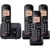 Panasonic KX-TGC264EB telefono Telefono DECT Identificatore di chiamata Nero (PANASONIC KX-TGC264EB DECT QUAD) - Versione UK