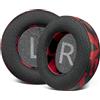 SOULWIT 80mm Cuscinetti Auricolari in Tessuto Mesh Ricambio per AKG Pro Audio K175 Cuffie, Cuscinetti Auricolari con Schiuma Antirumore - K175 MF Tempesta Rossa