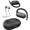 PowerLocus Cuffie Wireless Open Ear, Cuffie per Sport Bluetooth, Auricolari Orecchio Aperto con Gancio Flessibile, HD Stereo Suono, Vestibilità Comoda Conduzione Aerea, ENC Microfono e Impermeabile