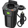 AUCARAUTO Trasformatore di tensione da 150 W, DC 12 V a 230 V AC, 5 in 1, convertitore con presa accendisigari da 10 A, 2 porte USB-C da 30 W, 1 porta di ricarica USB-A da 18 W, colore