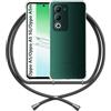 ANFAIRLACE Cover Cordino Compatibile con Oppo A5 / A5 5G / A5m, Nero | Custodia Trasparente TPU Morbido Silicone Laccio Chiaro Case