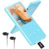 AGPTEK 128 GB Lettore MP3 Bluetooth 5.4 con Altoparlante, 2,4 MP3 Sportivo in Metallo Suono HiFi Senza Perdite, Lettore Musicale Portatile per Bambini con Pulsante di Registrazione Radio FM, Blu