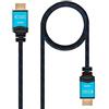Nano Cable Nanocable 10.15.3701 - Cavo HDMI V2.0 ad alta velocità con Ethernet, 4K a 60 Hz, 18 Gbps, A/M-A/M, Ultra HD 3D ARC, nero, 1.0 mts