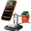 SwanScout Magnetico Caricatore Wireless per iPhone, 3 in 1 Stazione di Ricarica per iPhone 17/Air/16/15/14/13/12, Wireless Charger per Apple Watch 11/10/9/Ultra 3/SE 3, AirPods, 712M (No Adapter)