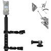 NEWFUN Supporto per Videocamera, Accessorio per insta360 x4, Kit per Moto per insta360 x4, X3, X2 Rotazione di 360 Gradi, Doppio Morsetto, Supporto per Moto, Compatibile con Più Dispositivi