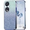 PanXCase Glitter Cover per Honor X7b 4G / Honor X7b 5G / Honor 90 Smart - Custodia Trasparente Bling Disegni Elegante Brillantini Ultra Sottile Antiurto Ragazza Donna Cover (Blu)