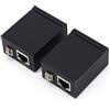 Socobeta Extender VGA 60M VGA a RJ45 Adattatore di Rete Trasmettitore Ricevitore Cavo Ethernet CAT-5/6