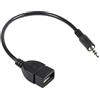 Vikye Cavo Convertitore Audio Adattatore Maschio da 3,5 Mm A USB Femmina per Jack Audio AUX per Auto, Cavo Adattatore Convertitore USB 2.0 Tipo A Femmina OTG