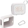 AONKE Custodia in silicone per altoparlante Bluetooth portatile JBL Go 4 (bianco)