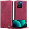 FMPCUON Compatibile con Xiaomi 13T Pro/Xiaomi 13T/Xiaomi Redmi K60 Ultra Cover, Flip case Custodia Portafoglio in Pelle Slot [Chiusura Magnetica] Cover per, Vino rosso