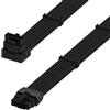 LINKUP - Cavo di Alimentazione ad Alta Corrente PCIE 5.0 16Pin (12+4) AVA con Angolo Destro 600W | Molded & Soldered Type 16AWG Sleeved | Compatibile con RTX5000 & RTX4000 & RTX3000 FE | 70cm Nero