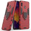 MaiJin LuluMain Compatibile con Galaxy A30, A20 Cover, Custodia Armor Anello Cavalletto (Funziona con Il Supporto Magnetico per Auto) Case Paraurti per Samsung Galaxy A30, Galaxy A20 (Rosso)