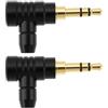 VGOL 2 Pezzi Adattatore Audio Ad Angolo Retto Con Jack Stereo L Da 3,5 Mm Per Computer Dispositivi Audio Mobili Nero