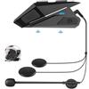 OBEST Blutooth - Cuffie per casco da moto, con vivavoce, senza fili, altoparlante musicale stereo impermeabile IP65, microfono per chiamate di riduzione del rumore per ciclismo sci viaggi