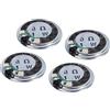 QUARKZMAN x 4pz Rotondo magnetiche Altoparlante 8 Ohm 1W Metallo Plastica | per Casa Audio- Visivi Dispositivi, Metallo Involucro