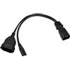 YACSEJAO Cavo di Alimentazione 2 in 1 IEC C14 a C7 e Presa Euro (CEE 7/16) per TV, PC, Monitor, Proiettore - 1FT 30 cm