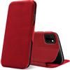 Verco Case per Huawei Y5p Custodia, Cover a Libro Pelle PU per Huawei Y5p Custodia Premio Booklet Protettiva, Rosso