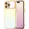 miyonsin Cover per iPhone 15 Plus per Donne e Ragazze, Magnetica Graziosa Cornice a Onde Ccolorate Cuore e Protezione per Fotocamera, Custodia Antiurto per iPhone 15 Plus, Bianco Dazzle