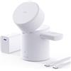 iWALK 3 In 1 Supporto Di Ricarica Wireless Con Rotazione Automatica, Stazione Di Ricarica Con Magnete, 15W Stazione Di Ricarica Wireless Pieghévole Per iPhone 16 15 14 13 12 & Apple Watch & Airpods