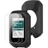 Fhyeugfy Accessori per Garmin Edge MTB Cover + 2 pezzi Vetro Temperato Protezione schermo Film Ultra Sottile Morbido [Antiurto ] in Silicone di Protezione - Nero