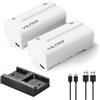VILTROX 2-Pack NP-F550 Batteria di ricambio Batteria e Smart LED Caricatore doppio USB-C compatibile con Sony NP-F970 F960 F950 F770 F750 F570 F550 per Godox VILTROX Neewer Videocamera/Monitor/Camera
