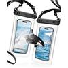 YOSH TPU Crossbody Custodia Impermeabile Smartphone [Design Laterale Morbido], IPX8 Cover Subacquea 2 Pezzi, Cover Impermeabile per iPhone 17 16 Pro Max Samsung S26 S25 S24 Ultra etc, 7.5 Pollici