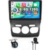 Hodozzy 【8 Core 6+128G】Hodozzy Carplay Autoradio per Citroën C4 DS4 2013-2017,10 Pollice Touchscreen Android Autoradio Bluetooth con Android Auto/DSP/GPS/RDS/WIFI/USB