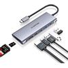LENTION 7-in-1 Hub USB C HDMI 4K, PD 100W, 3 USB 3.0, Lettore di Schede SD/Micro SD, Adattatore per 2023-2016 MacBook Pro M2 M1, Mac Air, iPhone 15 Plus Pro Max, Surface Pro 9 (C36b, Grigio Spazio)