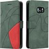 Fatcatparadise Cover per Samsung Galaxy S7, Flip Caso in PU Pelle Case Cover Libro Portafoglio Protettiva Custodia con TPU Sottile Antiurto,[Kickstand][Slot per Schede][Chiusura Magnetica] (Verde)