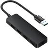 AXFEE 4 in 1 Hub USB 3.0, con 4 Porte USB 3.0, 5Gbps, Sdoppiatore USB, Prese Multiple, per laptop, Xbox, Flash Drive, HDD, Console, Stampante, Fotocamera, Tastiera, Mouse