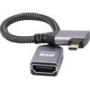 RIIEYOCA 4K Micro-HDTV a HDTV Cavo Adattatore, Angolo Retto Micro Maschio a HDTVS Femmina Alluminio Corto Nylon Cavo Intrecciato per Laptop, Proiettore, TV, Monitor (20 cm)