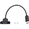 HuaLiSiJi Adattatore da USB C a USB 3.0 per Montaggio a Pannello 10Gbps Cavo OTG Tipo C Maschio a Tipo A Femmina per Laptop, Tablet, Cellulare (Nero, 0.5 m)
