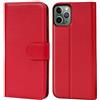 Verco custodia per iPhone 11 Pro, Case per Apple iPhone 11 Pro Cover PU Pelle Portafoglio Protettiva (5.8 inch), Rosso