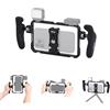 Nitze Gabbia per Smartphone, Video Rig Stabilizzatore per Smart phone con Maniglie Laterali per iPhone 17/16/15 Pro Max/Samsung Galaxy S25 Ultra, Cage in Alluminio per Telefoni per Vlogging - T-MP01B
