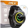 REY Pack 3X Pellicola salvaschermo per Samsung Galaxy Watch Active 2 40mm - Gear Sport SM-R600 - Watch 3 41mm - Watch 3 Bluetooth 41mm, Pellicole salvaschermo Vetro Temperato 9H+, di qualità Premium