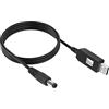 Yacsejao, Cavo di alimentazione con convertitore di tensione da 5 V CC a 12 V USB, con jack CC, 5,5 x 2,1 mm, per ventole, luci LED, router, altoparlanti (1 m)