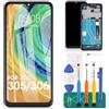 SRJTEK Per TCL 305/306 Display LCD Per TCL 30 SE /30E Sostituzione dello Schermo 6102D X668 6165H 6127A Touch Digitizer Assembly Kit di Riparazione (Nero, Con Telaio)