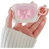 Ownest Cover per AirPods 3 (2021), Morbido in TPU Trasparente con Grazioso Design a Fiocco Colorato 3D per Ragazze e Donne, Custodia con Motivo a Onda Antiurto con Portachiavi - Blu