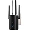 Homirty Ripetitore WiFi Amplificatore Segnale 1200Mbit/s Dual Band 5GHz + 2.4GHz - Extender WiFi 4 Antenne,Porta Gigabit LAN,Modalità AP/Ripetitore,WPS,Compatibile con Tutti i Router Ethernet WAN (Nero)