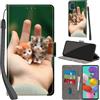 PHINIENLAND Cover per Samsung Galaxy A51 / M40s custodia portafoglio Gatto | 3 scomparti carte, 1 tasca banconote, Chiusura magnetica, Supporto, Pelle PU flip cover per Samsung A51