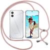 ISOI Cover con Cordino per Samsung Galaxy A06 4G, Custodia Trasparente con Collana Tracolla Laccio Collo Ultra Sottile Morbido TPU Silicone Antiurto AntiGraffio Case, Rosa