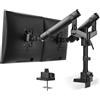 PUTORSEN Supporto per monitor PUTORSEN 2 monitor per schermi da 17 a 35 pollici - Supporto da tavolo per monitor con molla a gas in alluminio, fino a 12 kg per braccio, VESA 75/100 mm