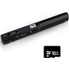 ZONJIE Scanner di documenti portatile, mini scanner di foto portatile 900 DPI, bacchetta di scansione a colori A4 ad alta velocità, scanner ricaricabile tramite USB, include scheda SD da 16 GB