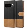 BEZ Cover per Pixel 10 Pro XL, Custodia per Portafoglio Google Pixel 10 Pro XL Protettiva in Tela e PU Pelle Portafoglio Flip Cover con Chiusura Magnetica, Nero