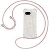 Ptny Cover Compatibile Google Pixel 9A, con Laccio a Tracolla Cordino Regolabile, Bumper Antiurto TPU Cover Trasparente, per Google Pixel 9A Custodia Cellulare