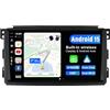 Generic JOYX Android 15 IPS Autoradio Per Benz Smart fortwo 451 (2005-2010) - [4G+64G] - Integrato DSP/Carplay/Android Auto - LED Camera + MIC - DAB Volante 4G WiFi 360-Camera Fast-Boot AHD - 9 Pollici 2 Din